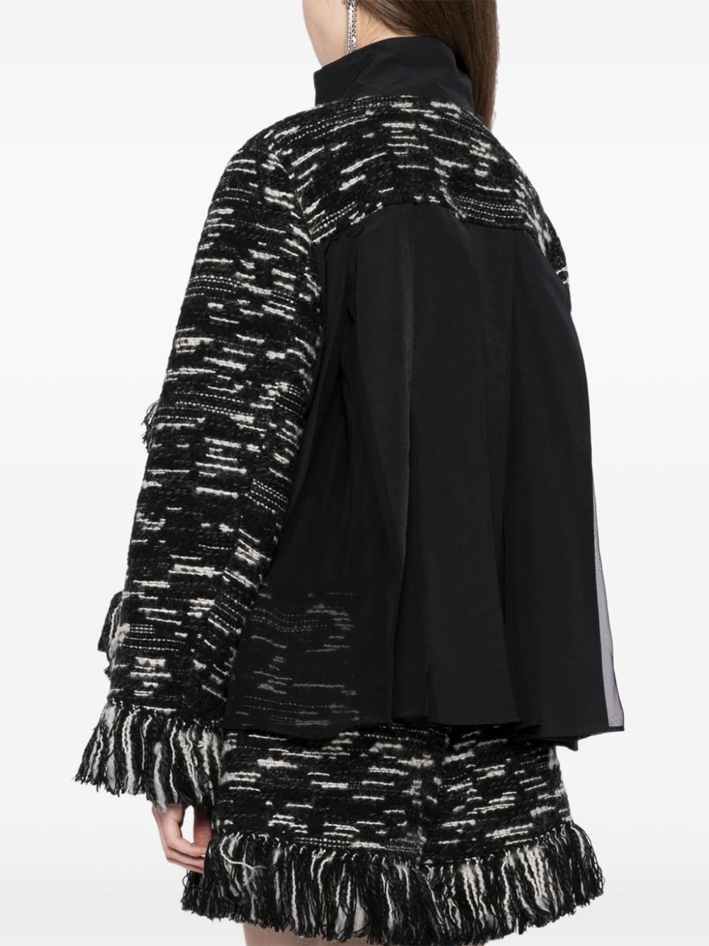 fringed-edge knitted jacket - 4