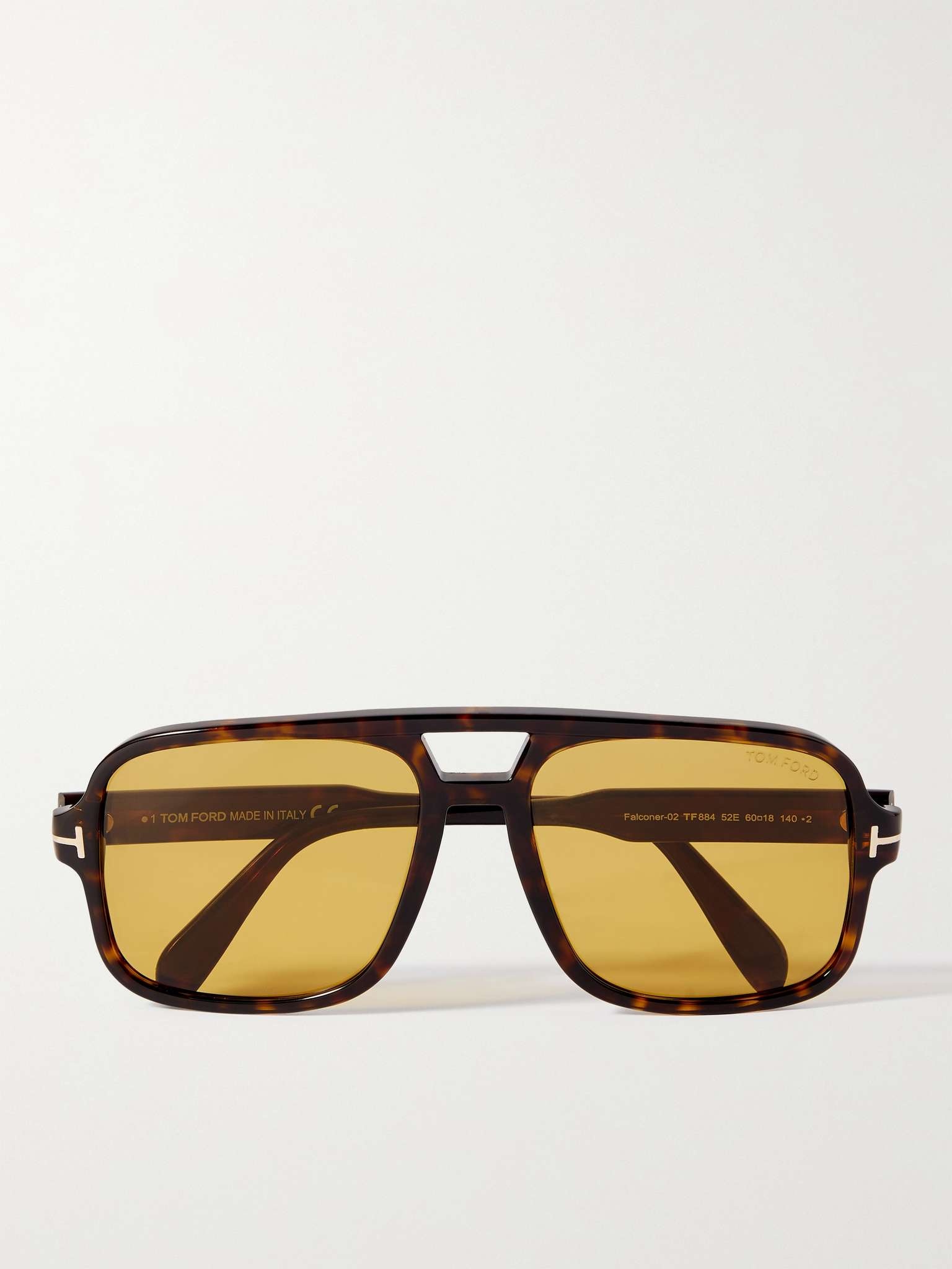 Aviator-Style Tortoiseshell Acetate Sunglasses - 1