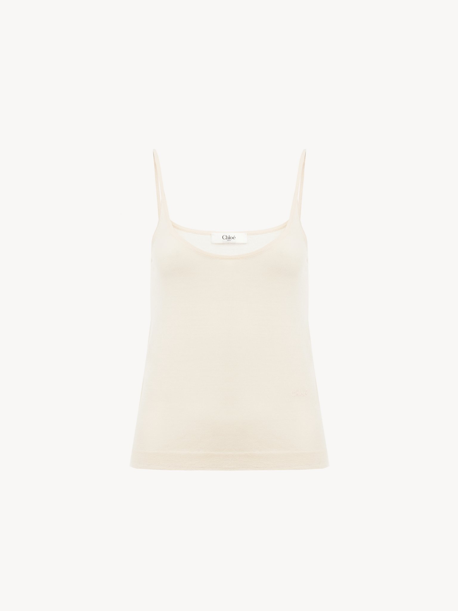 THIN-STRAP TANK TOP IN SUPERFINE WOOL KNIT - 2