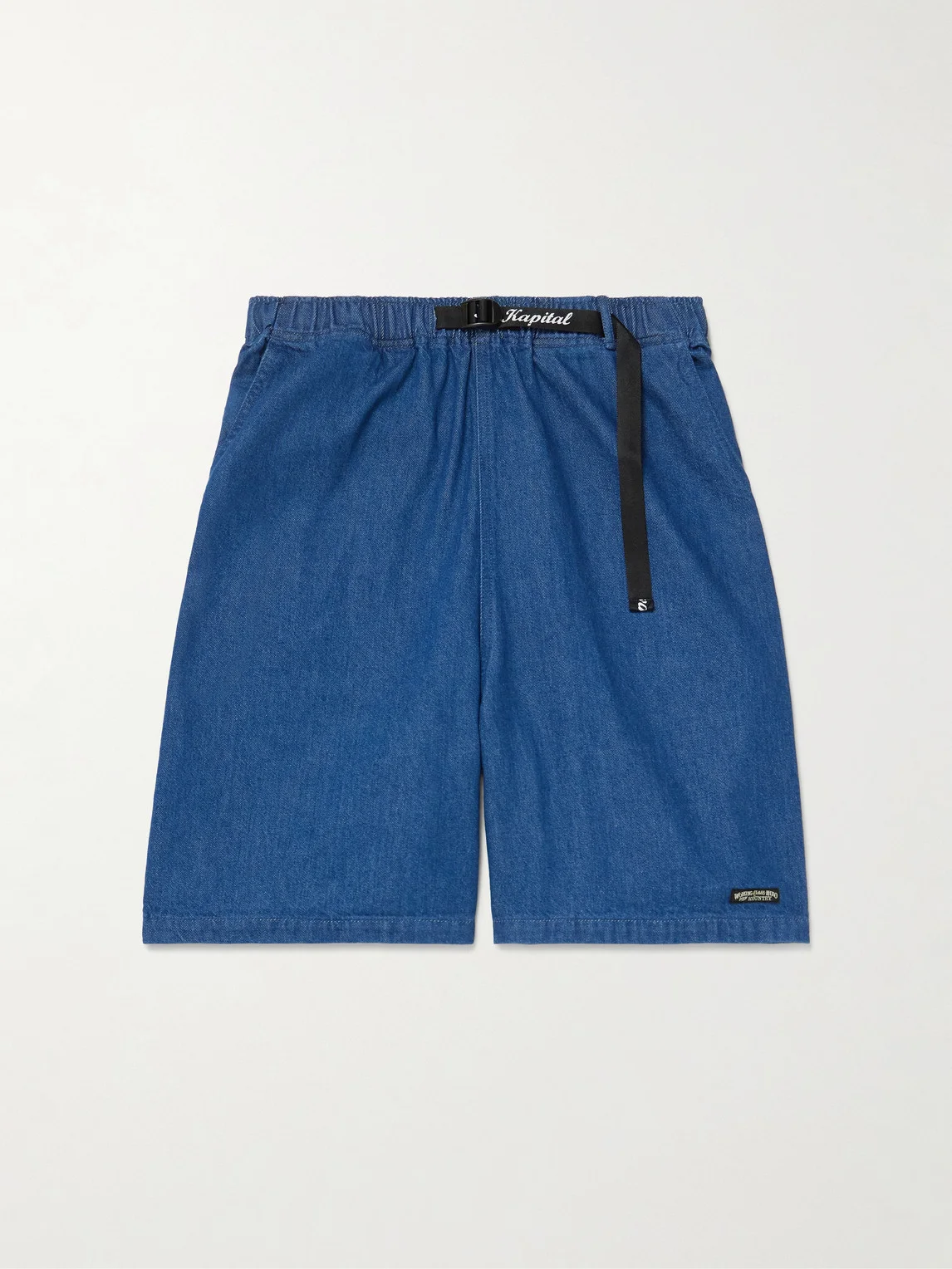 Easy Wide-Leg Belted Denim Shorts - 1