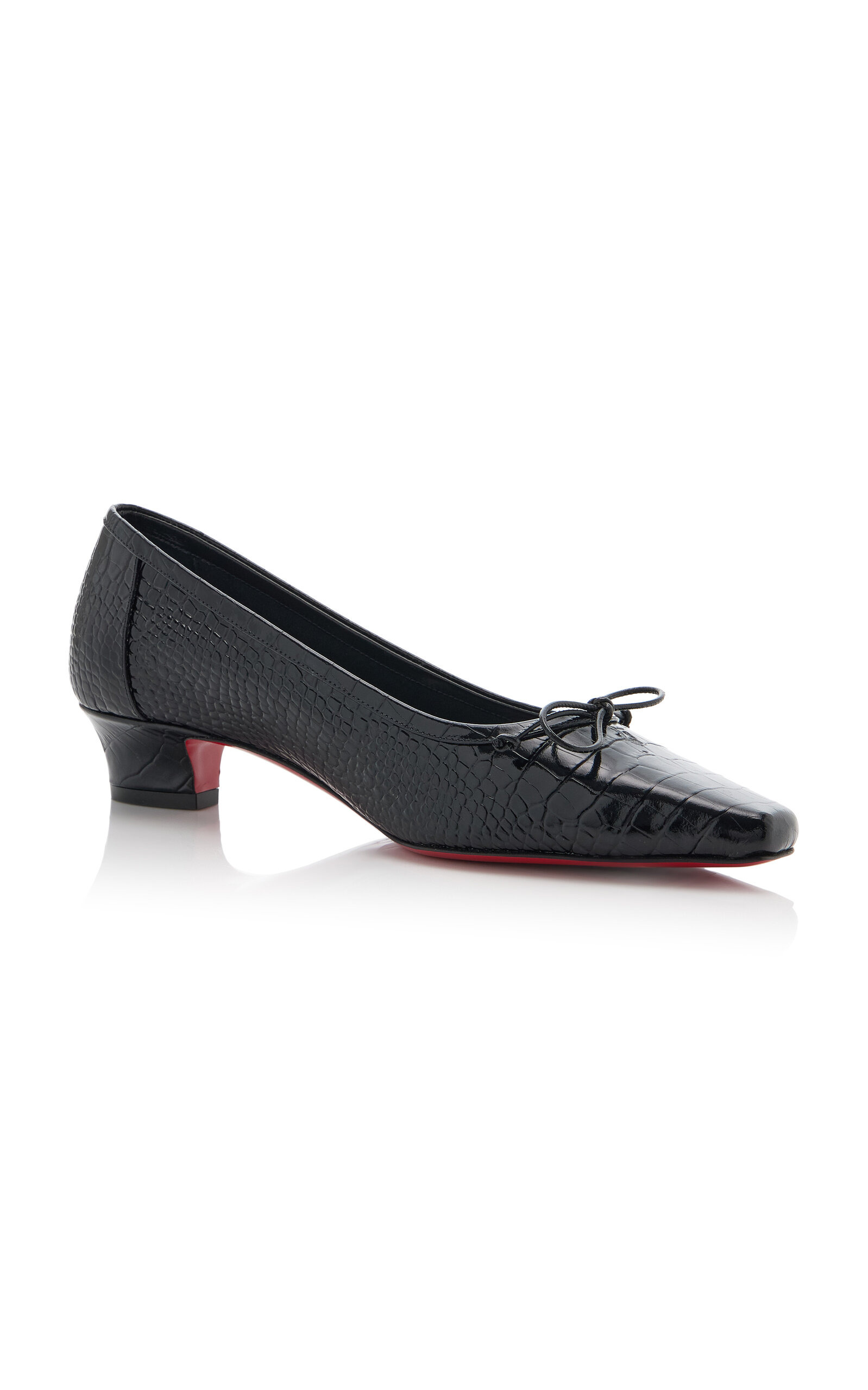 Promessina 35mm Croc-Effect Ballet Flats black - 4