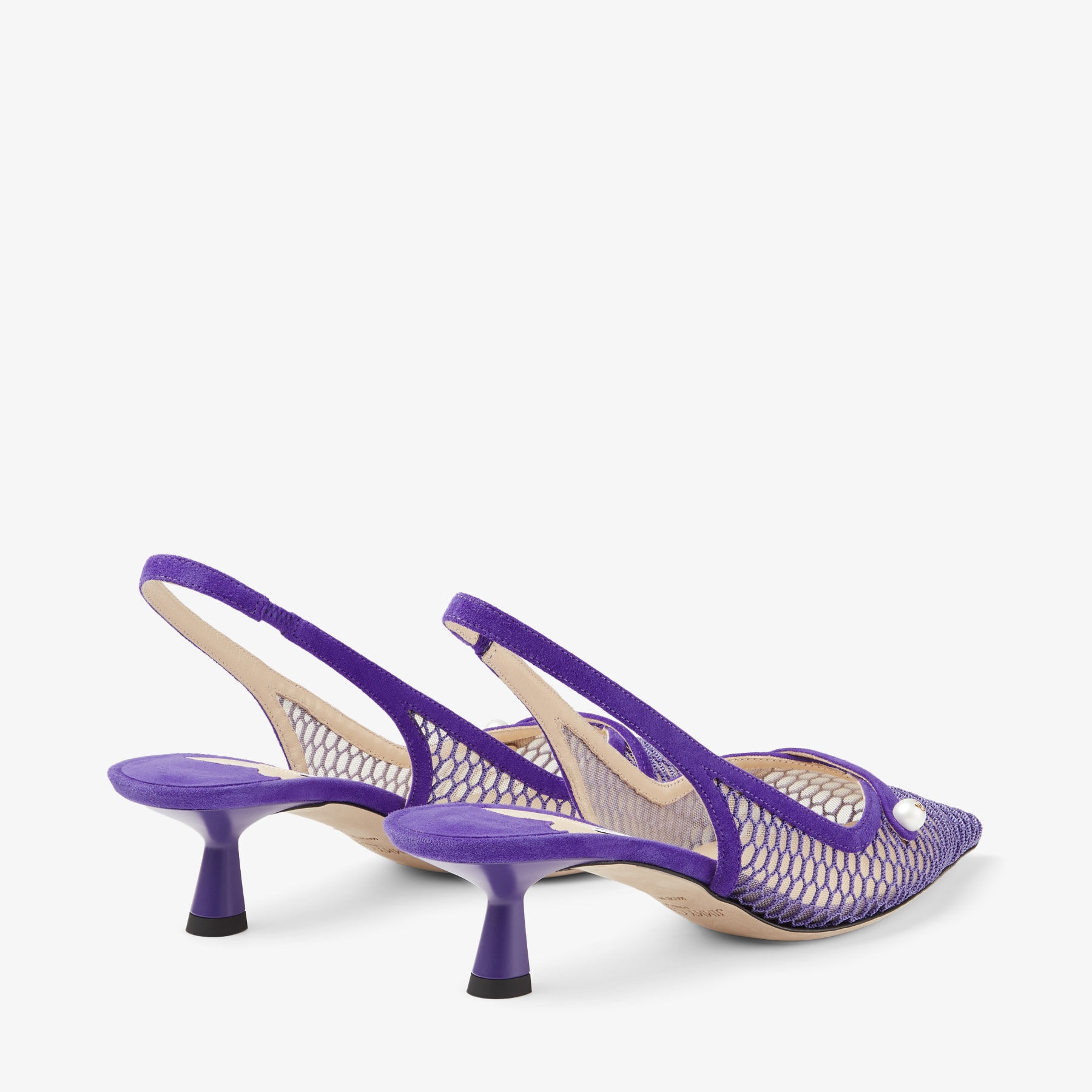 Amita 45
Purple Fishnet and Mesh Sling Back Pumps - 5