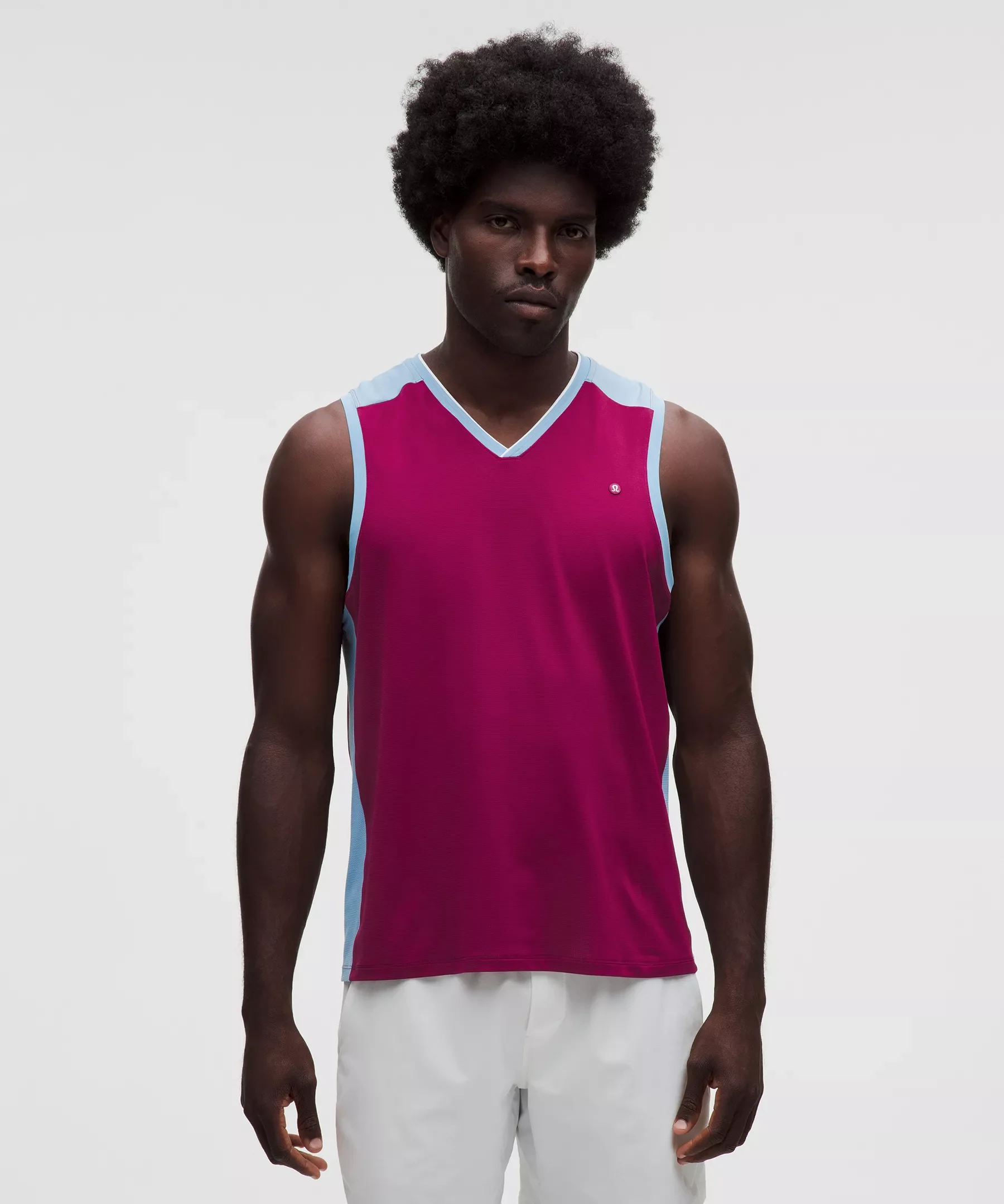 Pique Mesh-Panel Sleeveless Tennis Shirt - 1