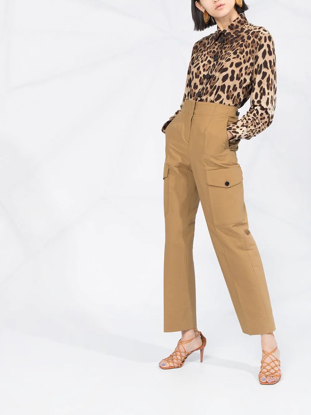 leopard print blouse - 4