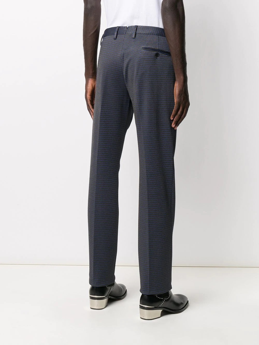 geometric-pattern tailored trousers - 4