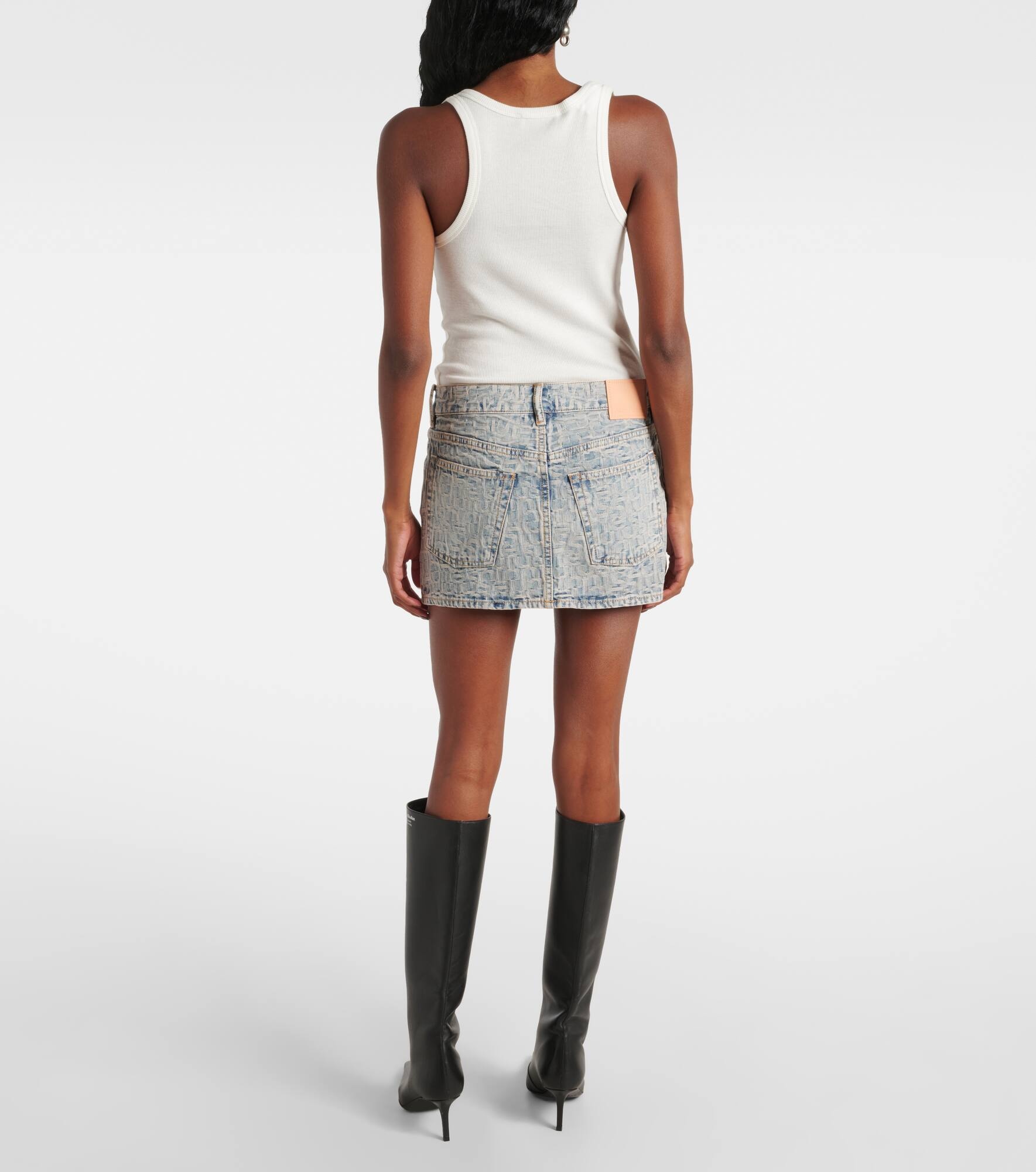Monogram low-rise denim miniskirt - 3