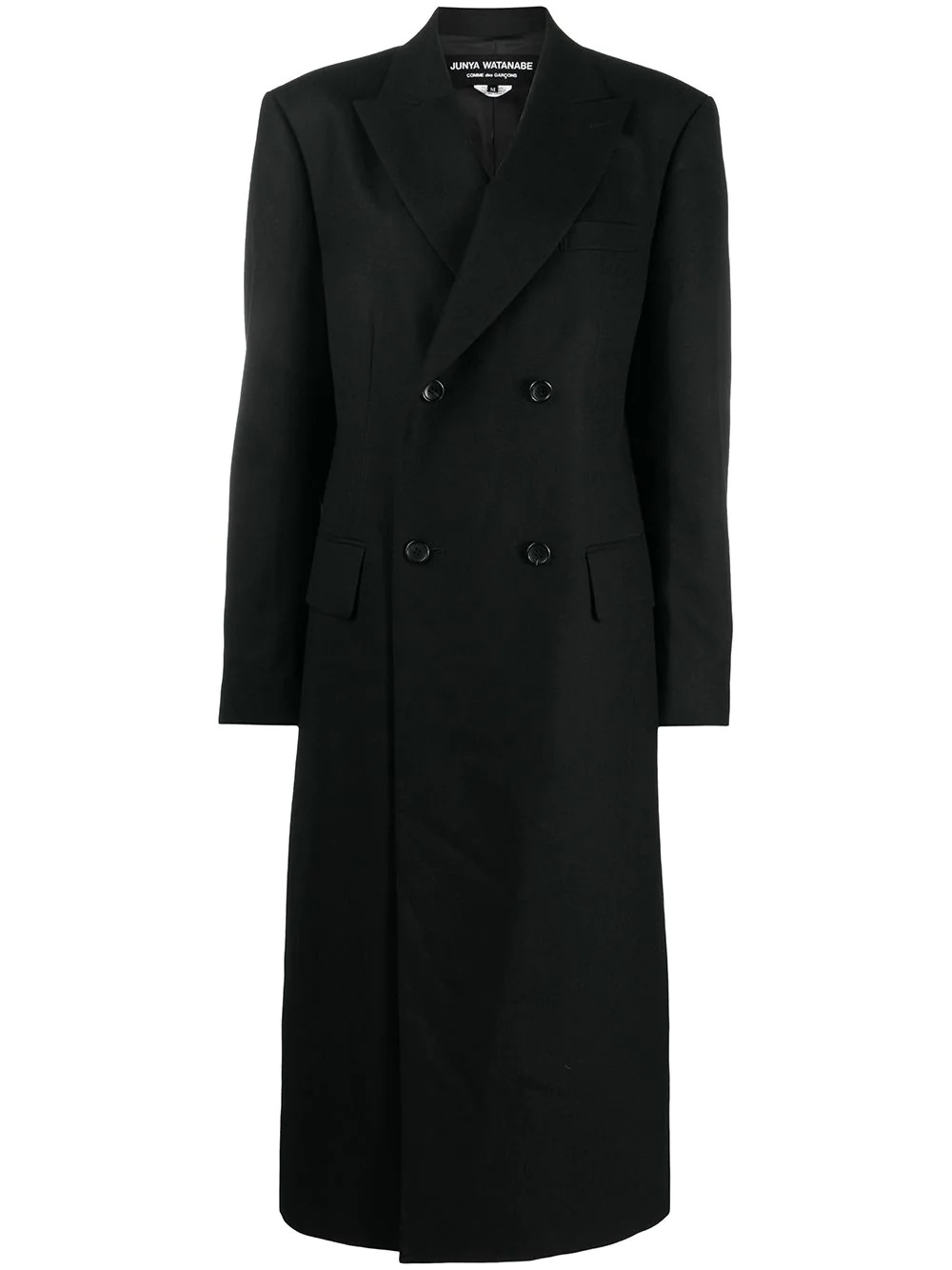 double-breasted wool coat - 1