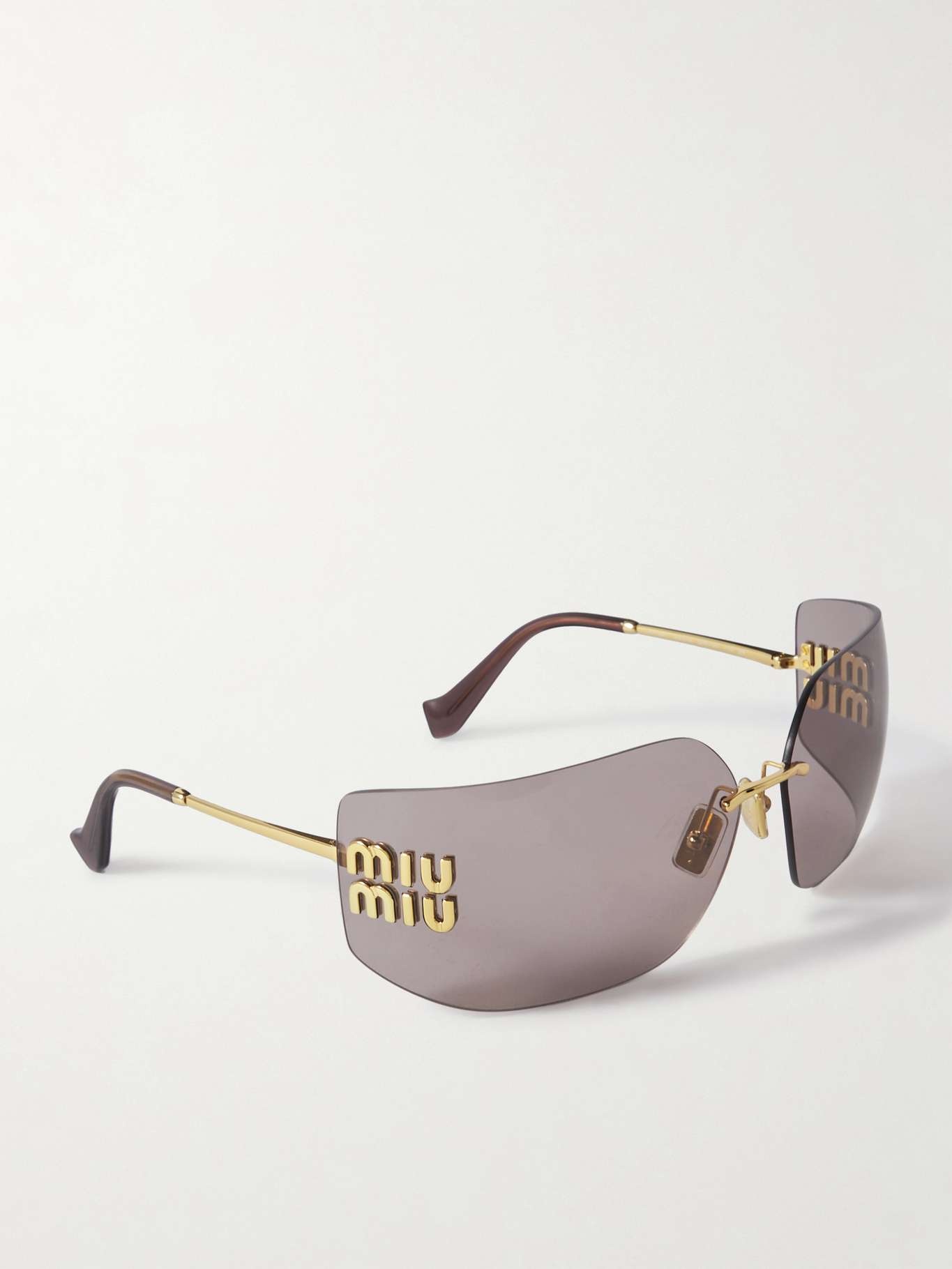 D-frame gold-tone sunglasses - 3