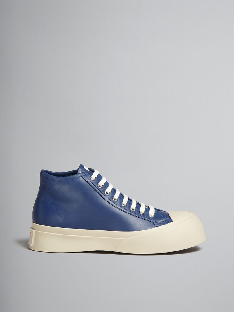 BLUE NAPPA LEATHER PABLO HIGH-TOP SNEAKER 1