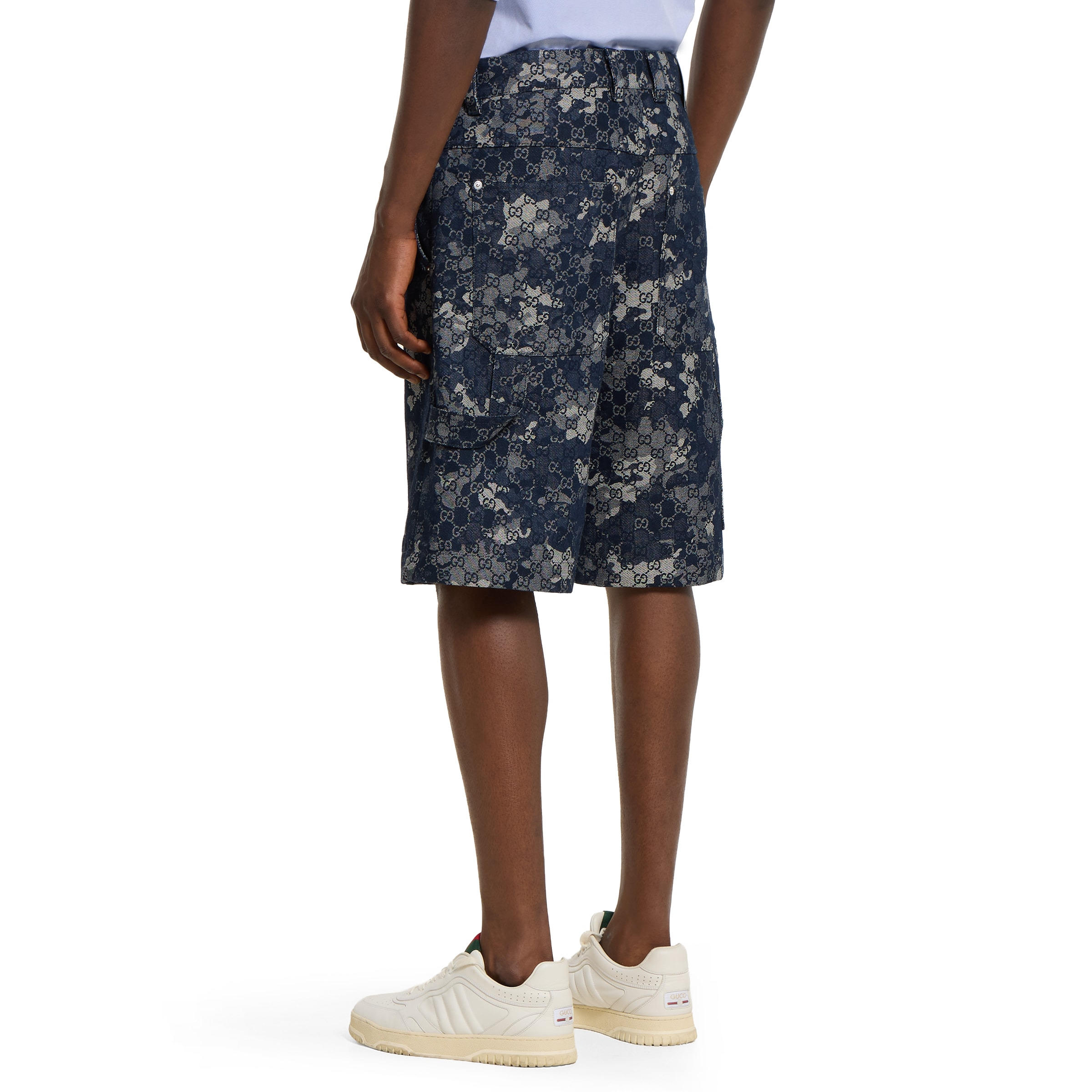 GG jacquard denim shorts - 4