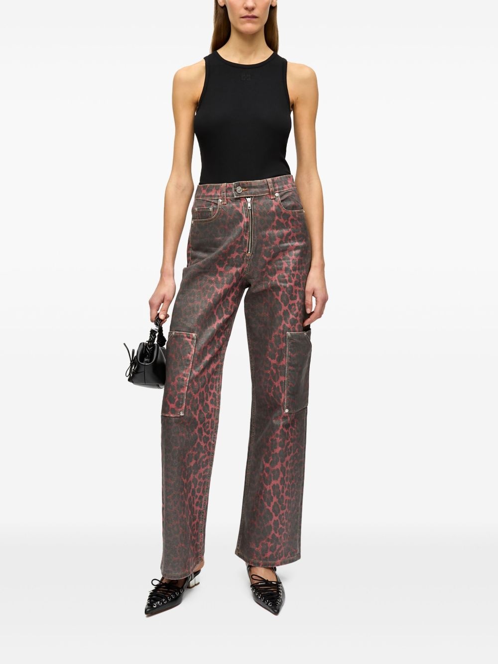 leopard-print jeans - 2