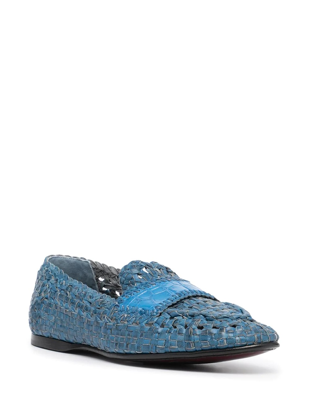 woven-effect slip-on loafers - 2