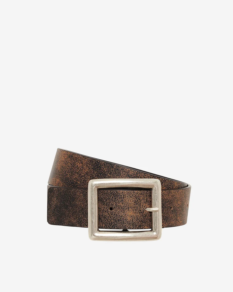 BROWN VINTAGE-EFFECT BELT - 1