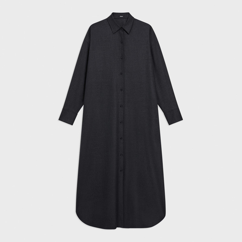 Oversized Shirt Dress in Stretch Flannel 1