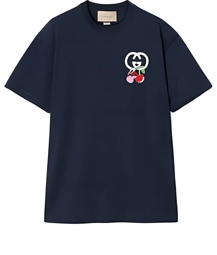 (WMNS) Gucci Cotton Jersey T-Shirt With Patch 'Navy' 776596-XJGHK-4215 - 1