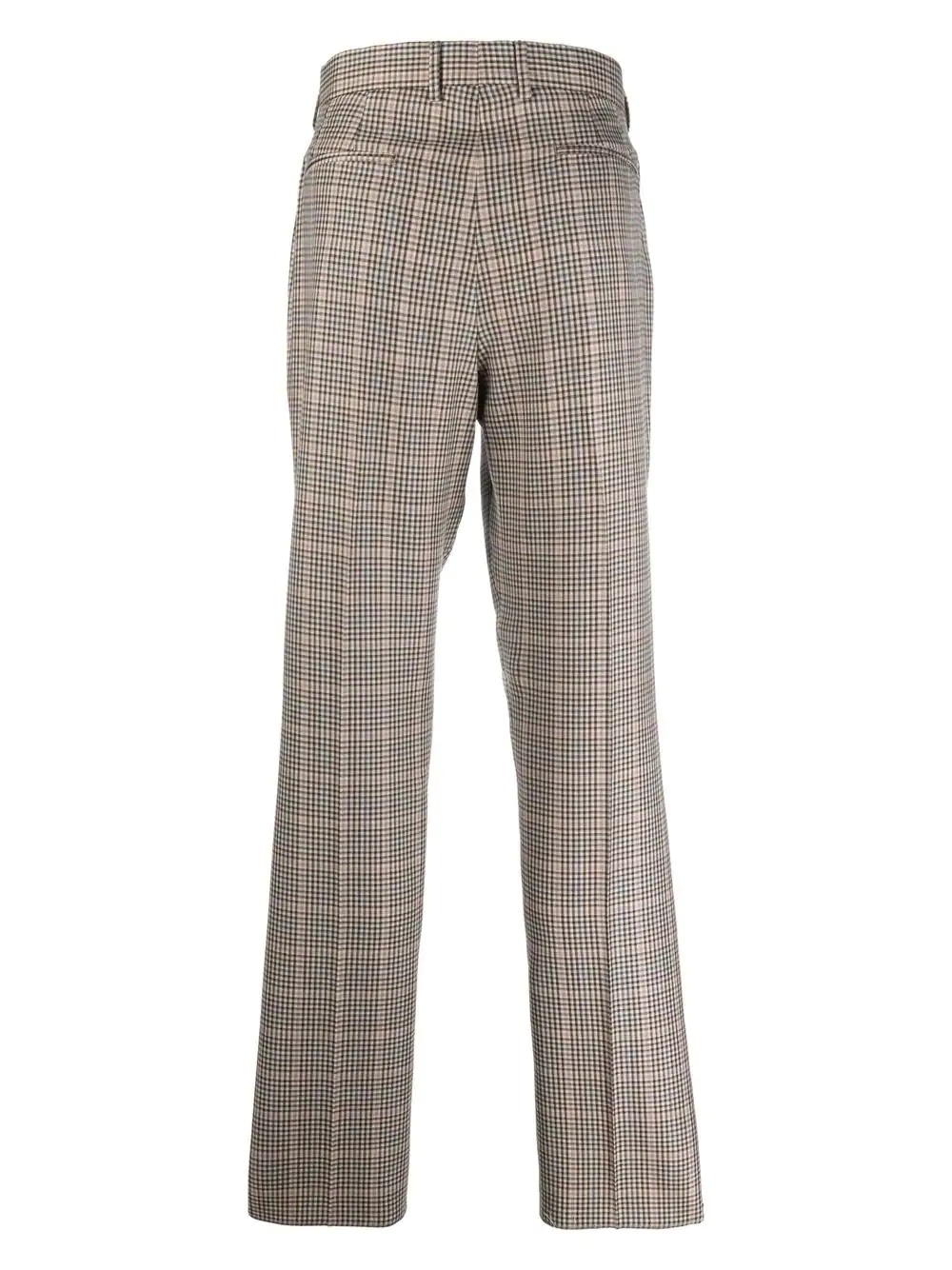 check-print straight-leg trousers - 2