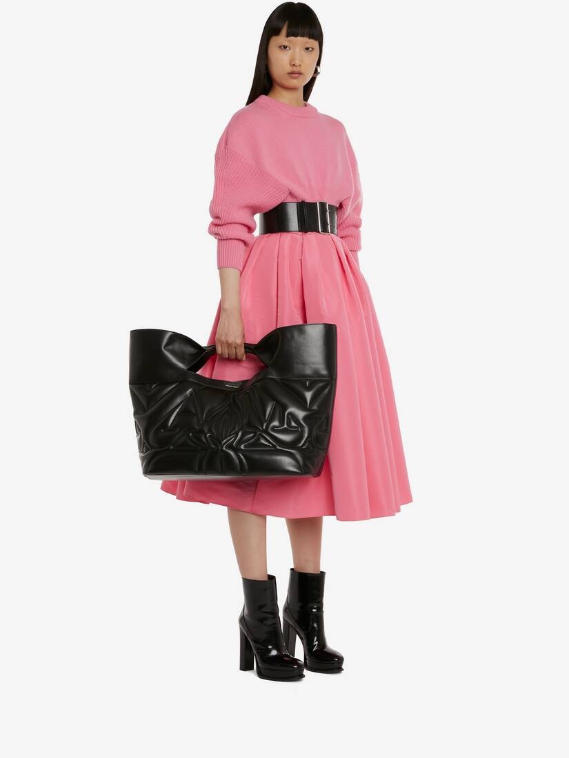 Women's Cropped Cocoon Sleeve Jumper in Sugar Pink - 5