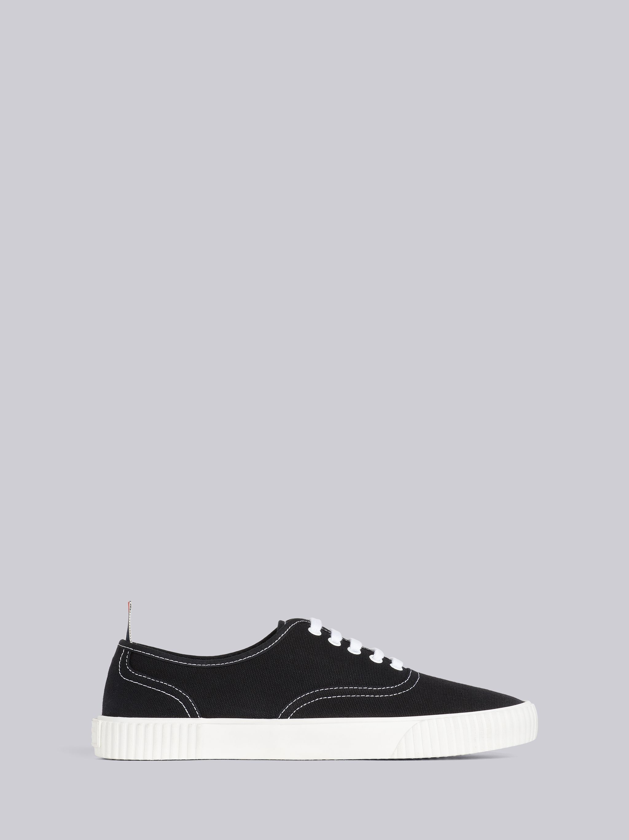 Black Cotton Canvas Heritage Trainer - 1