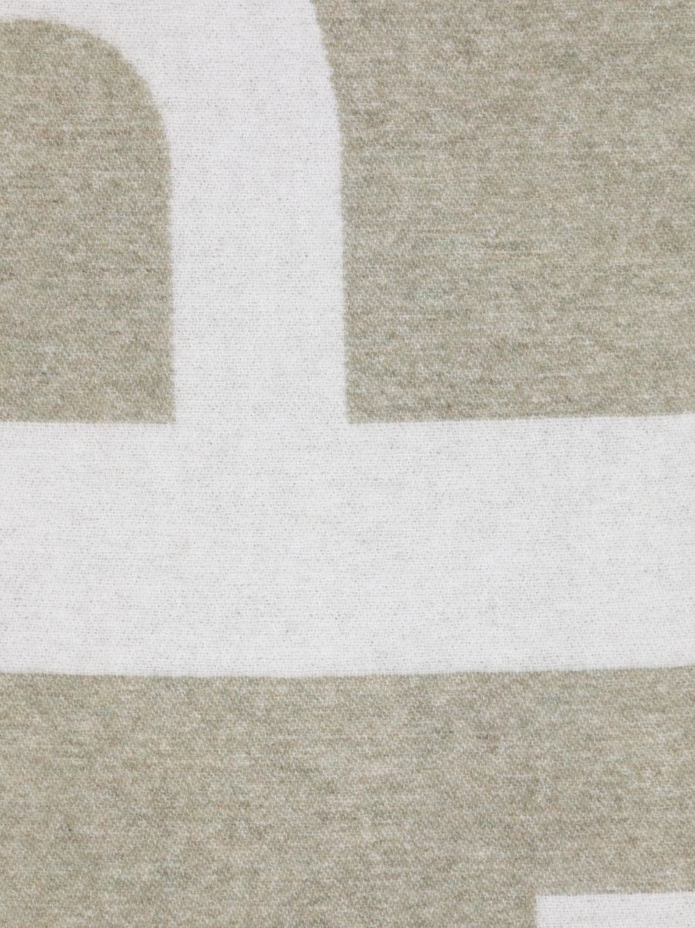 intarsia-knit logo scarf - 4