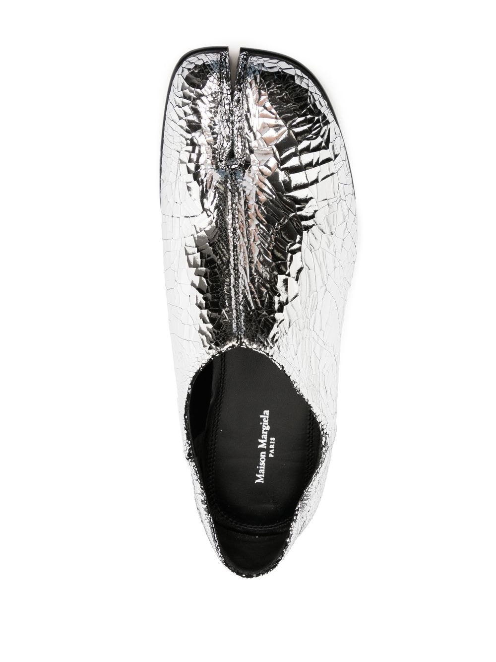 metallic-finish tabi-toe loafers - 4