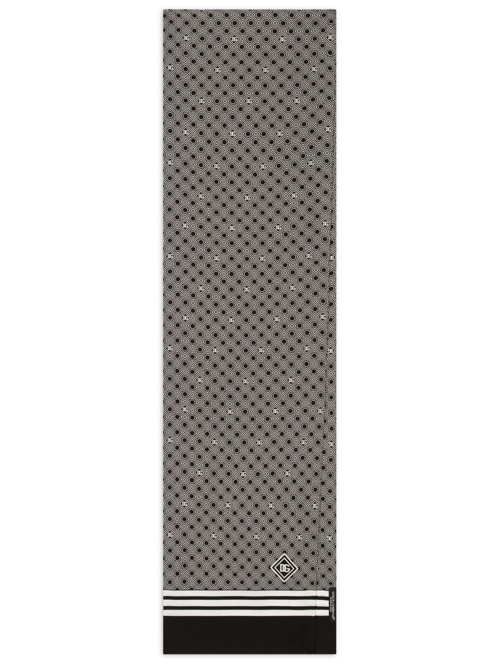 patterned silk scarf - 1