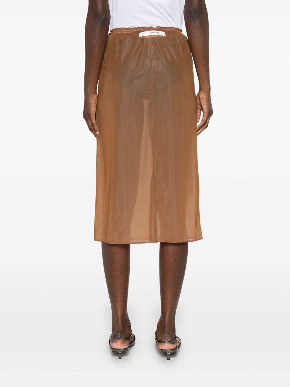 semi-sheer midi skirt - 4