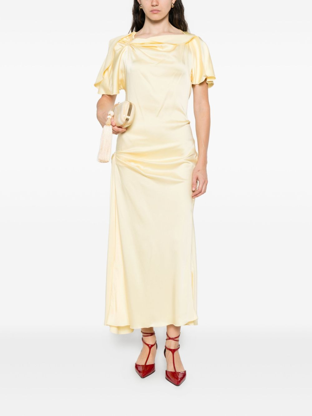 draped cowl-neck dress - 2