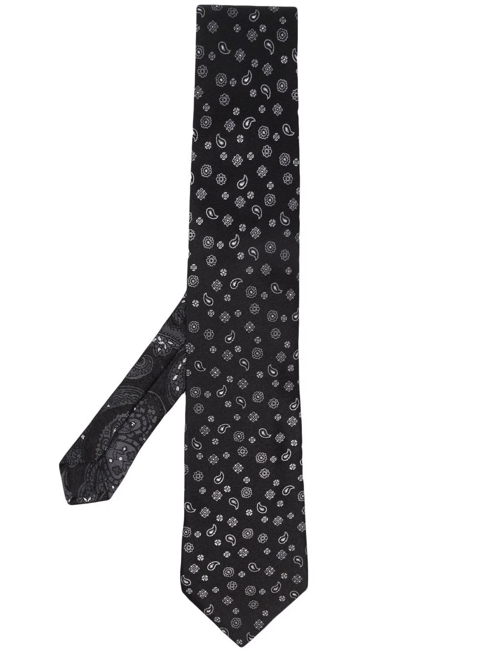 paisley-print silk tie - 1