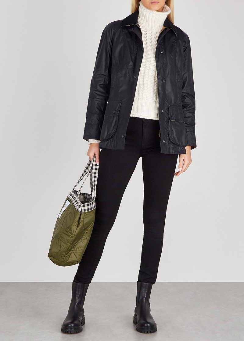 Barbour Beadnell Navy Waxed Cotton Jacket 4