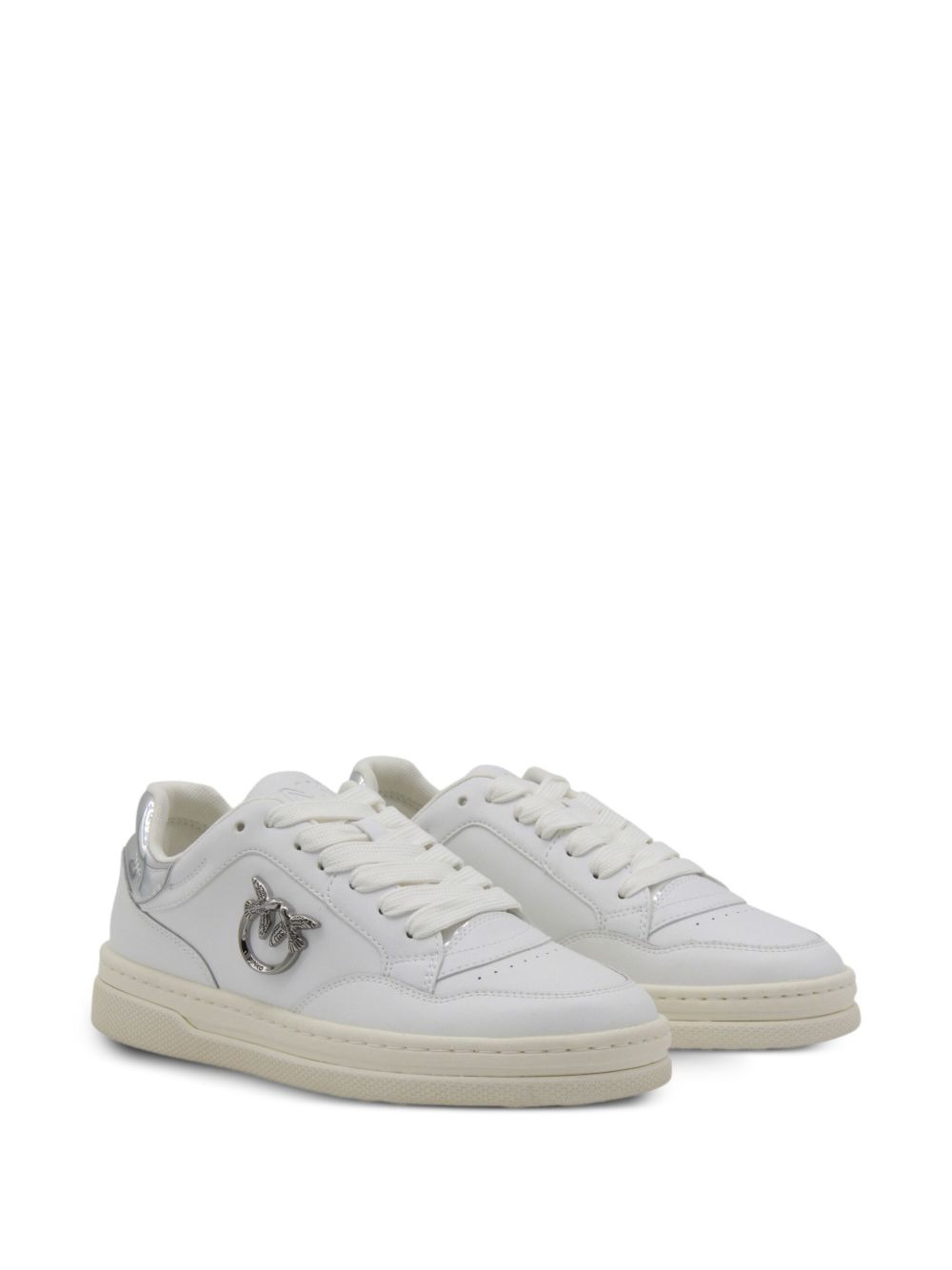 logo-detail leather sneakers - 2