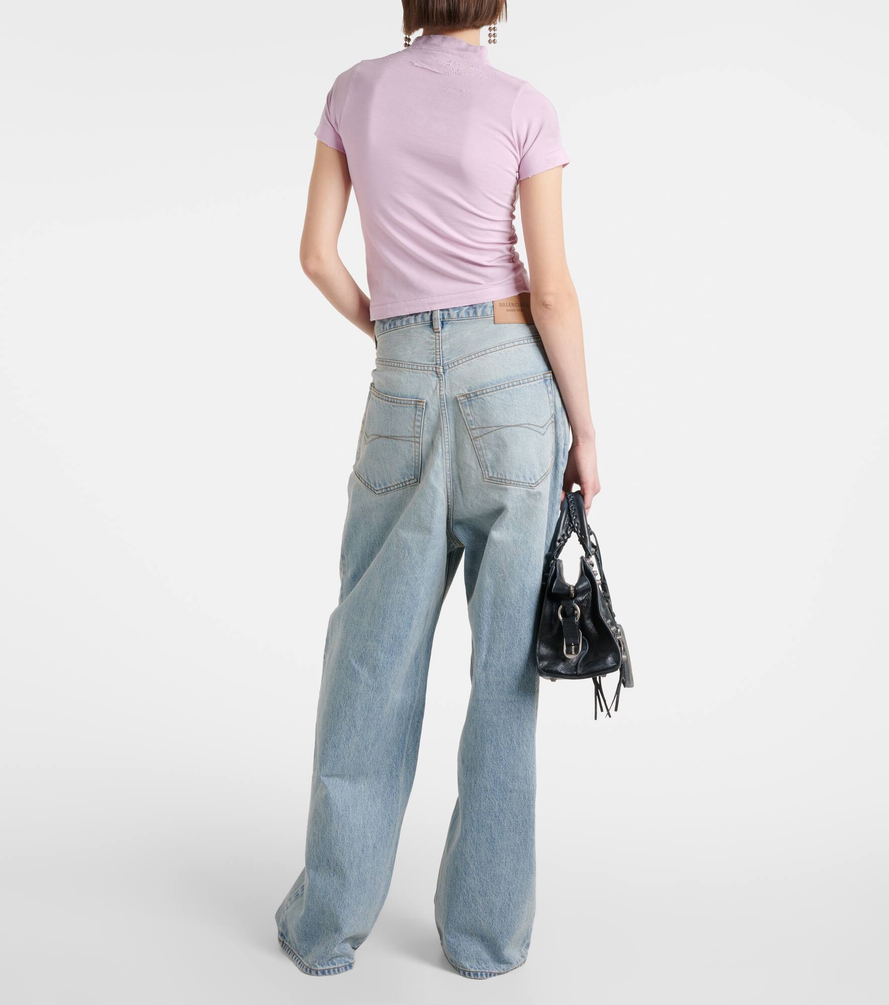 Cropped cotton jersey T-shirt - 3