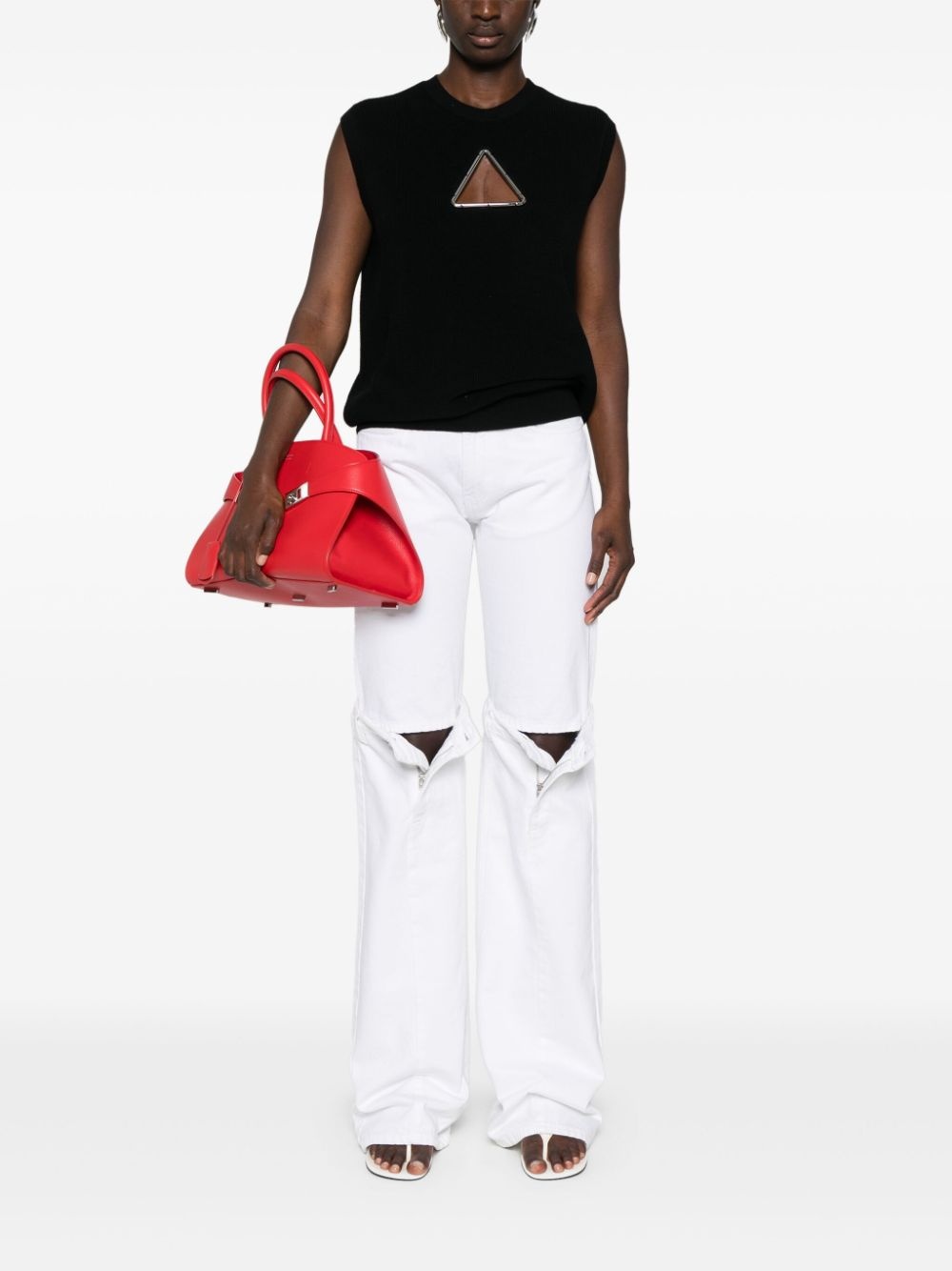 Triangle sleeveless knitted top - 2