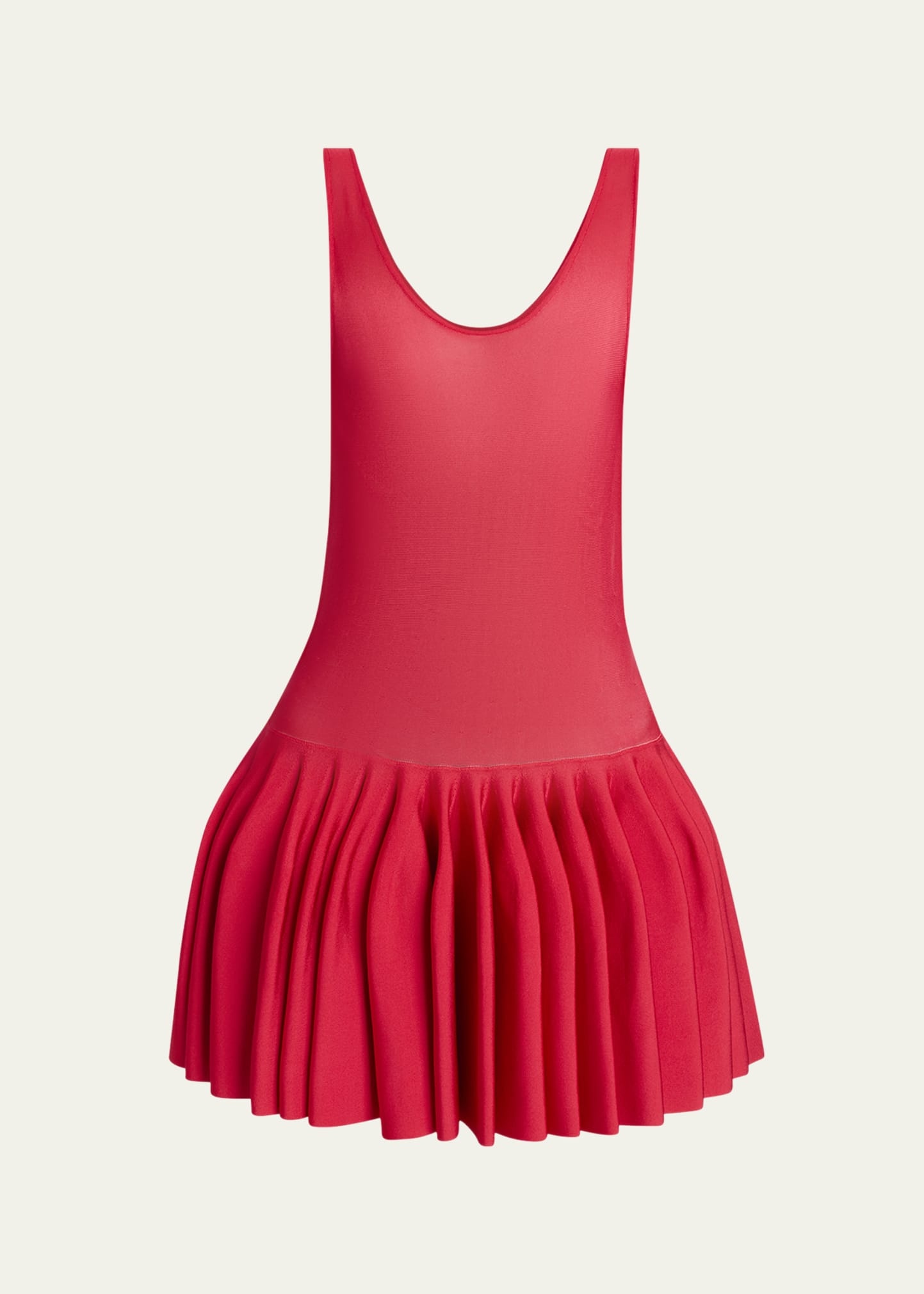 Sleeveless Drop-Waist Flared Skirt Mini Dress - 1