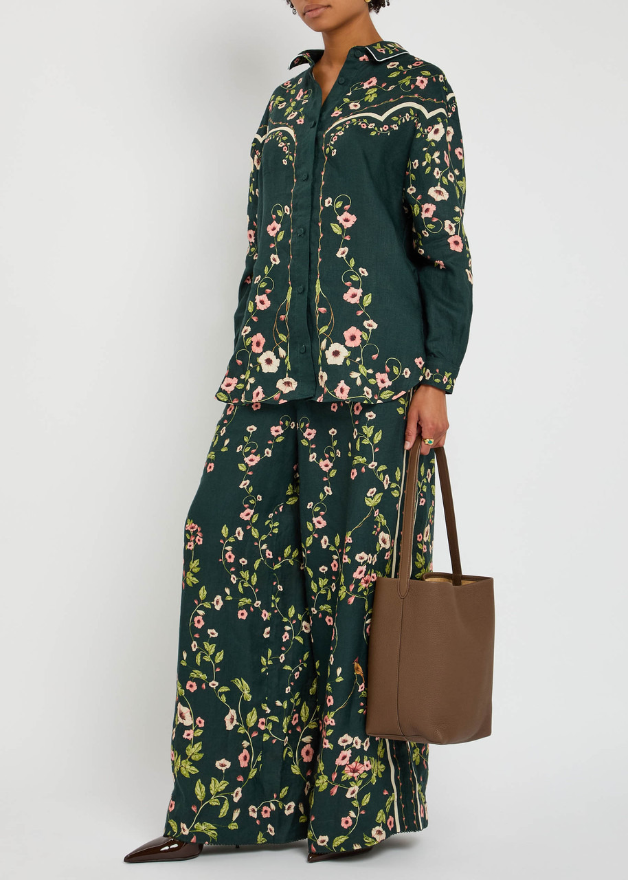 Agua BY Agua Bendita Tota Mosquetero Floral-print Linen Shirt - 4