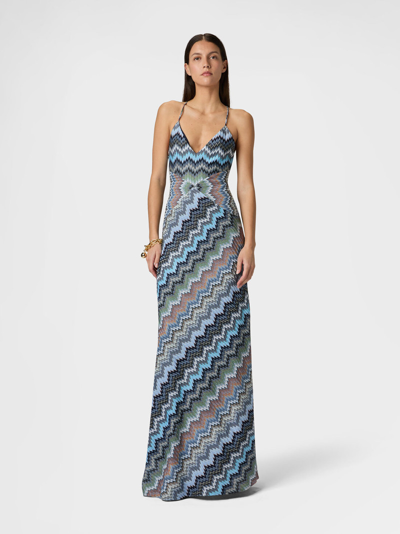 Missoni Long dress with crossed straps in chevron viscose outlook