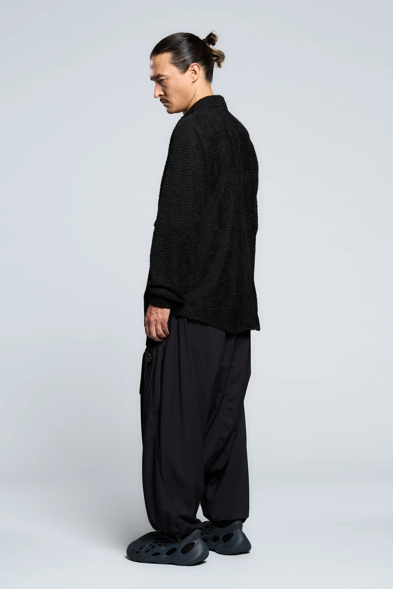 LA1-AD Lofted Knit Fiber Long Sleeve Shirt Black - 6