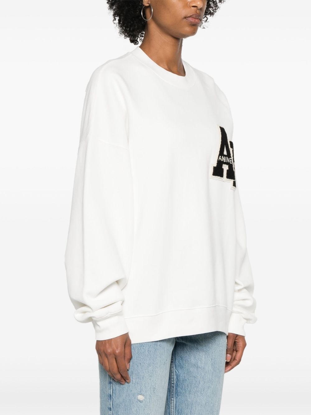 Miles logo-patch cotton sweatshirt - 3