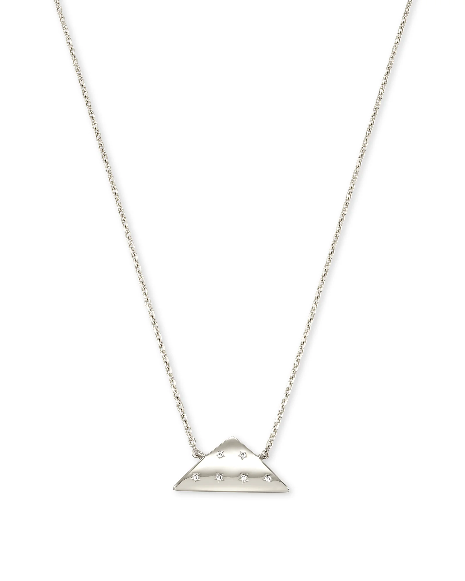 Folds Of Honor 14k White Gold Pendant Necklace in White Diamond - 1