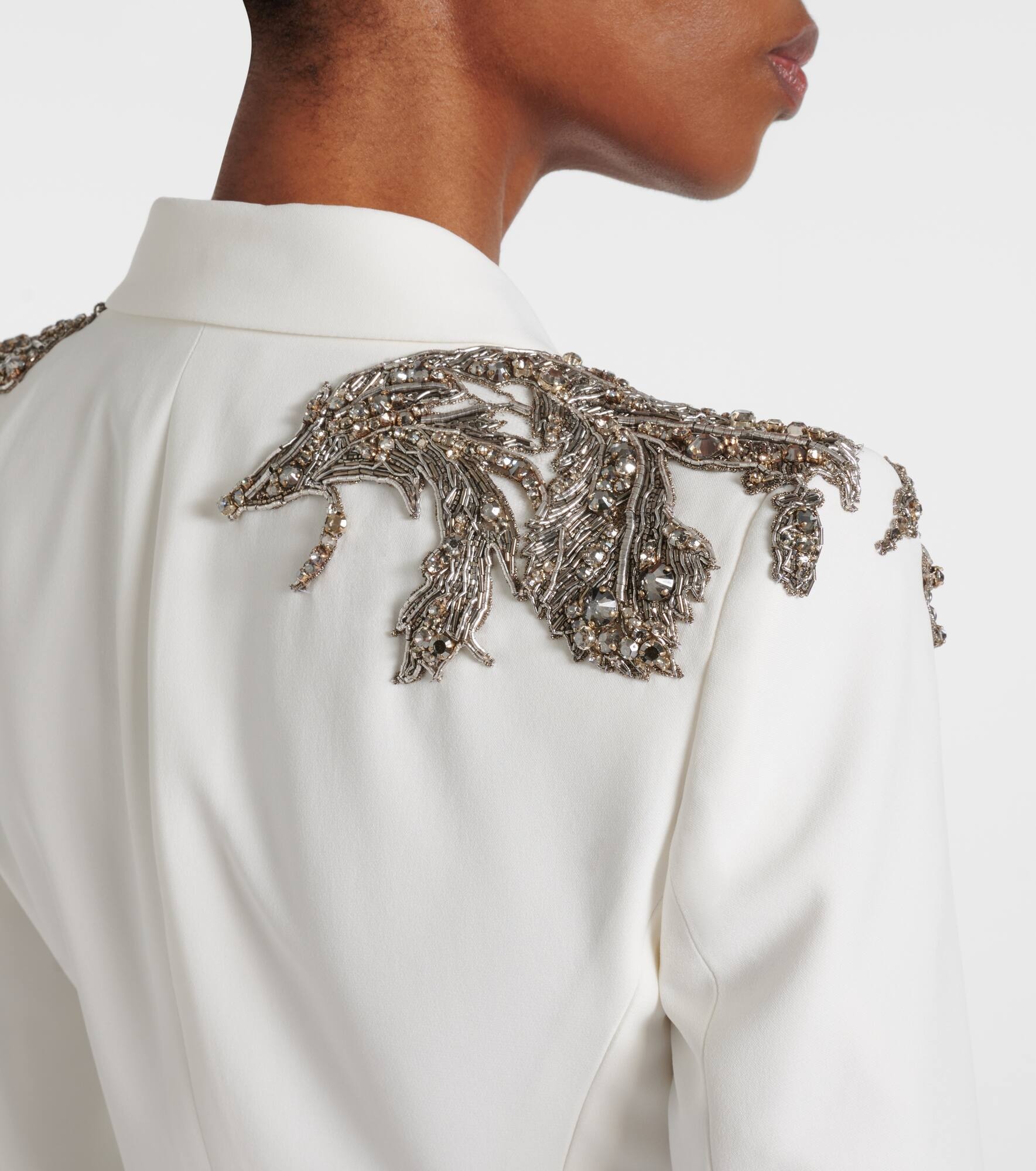 Embroidered single-breasted blazer - 5