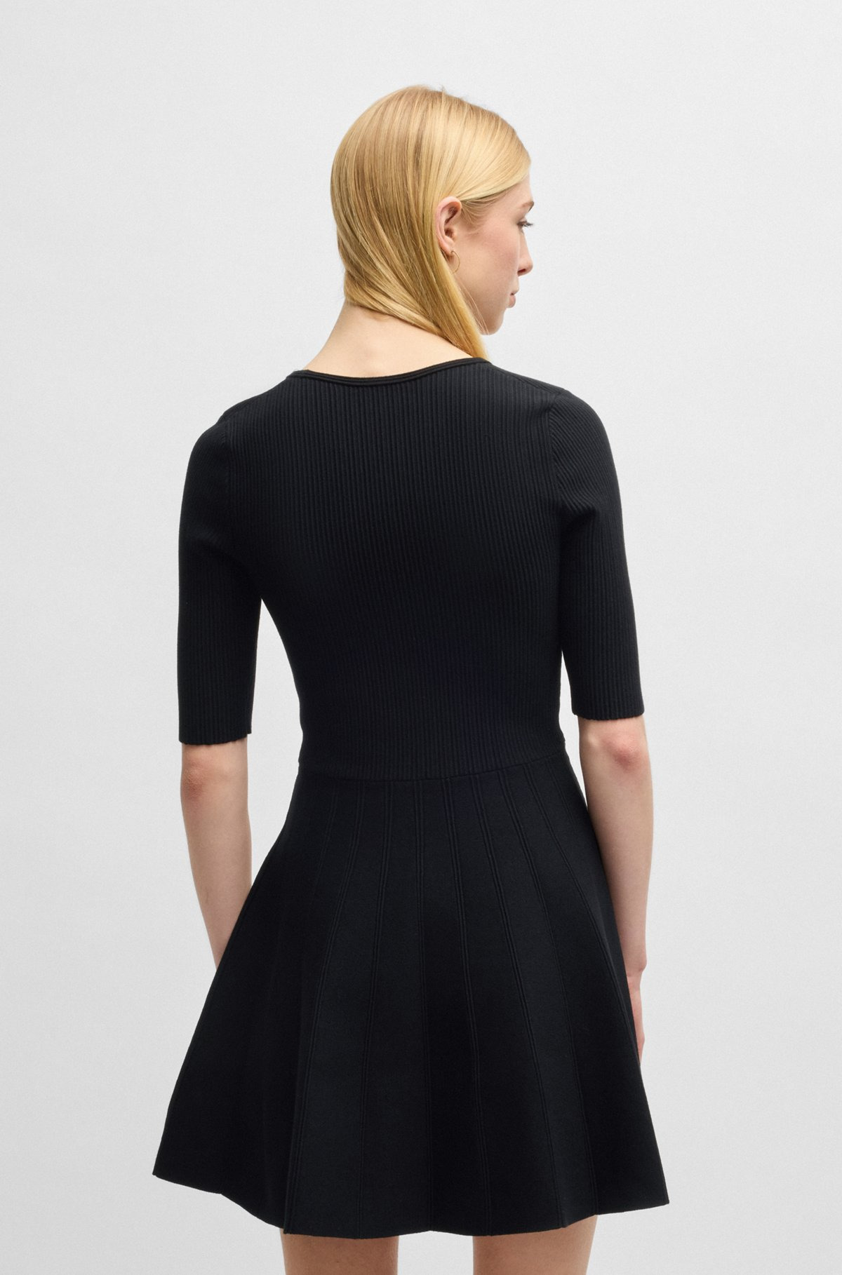 KNITTED DRESS IN OTTOMAN-STRUCTURED STRETCH FABRIC - 5
