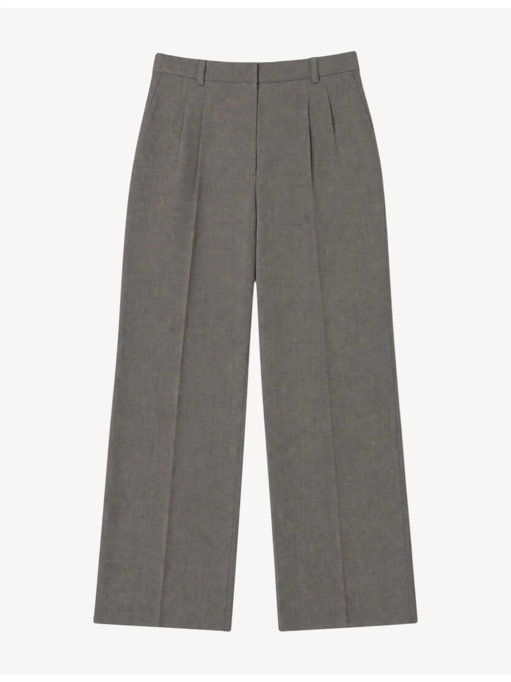Wide Mid-Rise Wool-Blend Trousers - 1