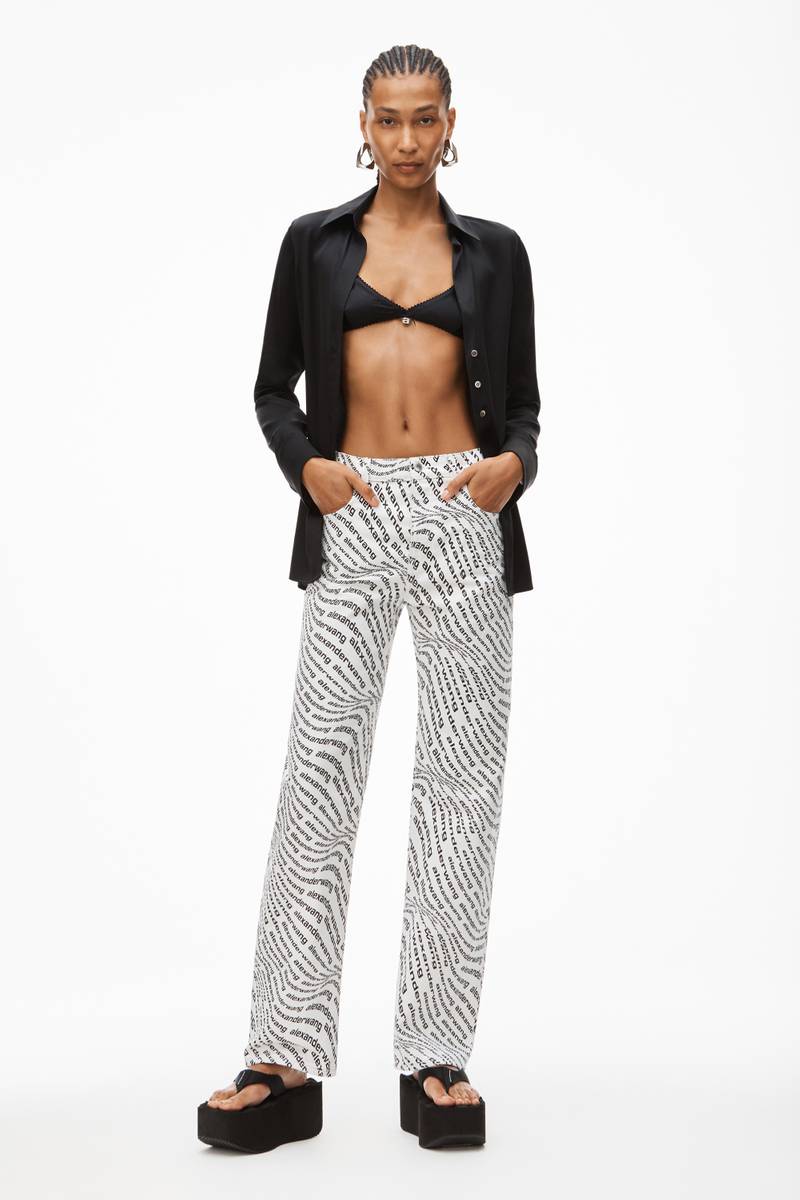 Alexander Wang WAVE LOGO SKATER PANT IN DENIM outlook