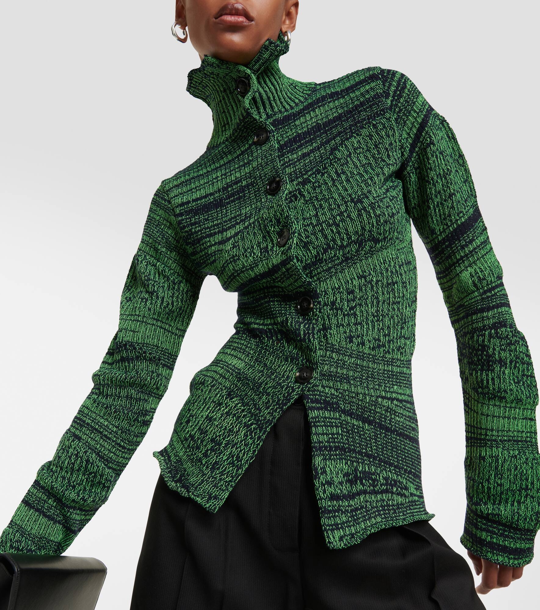 Asymmetric wool-blend cardigan - 5