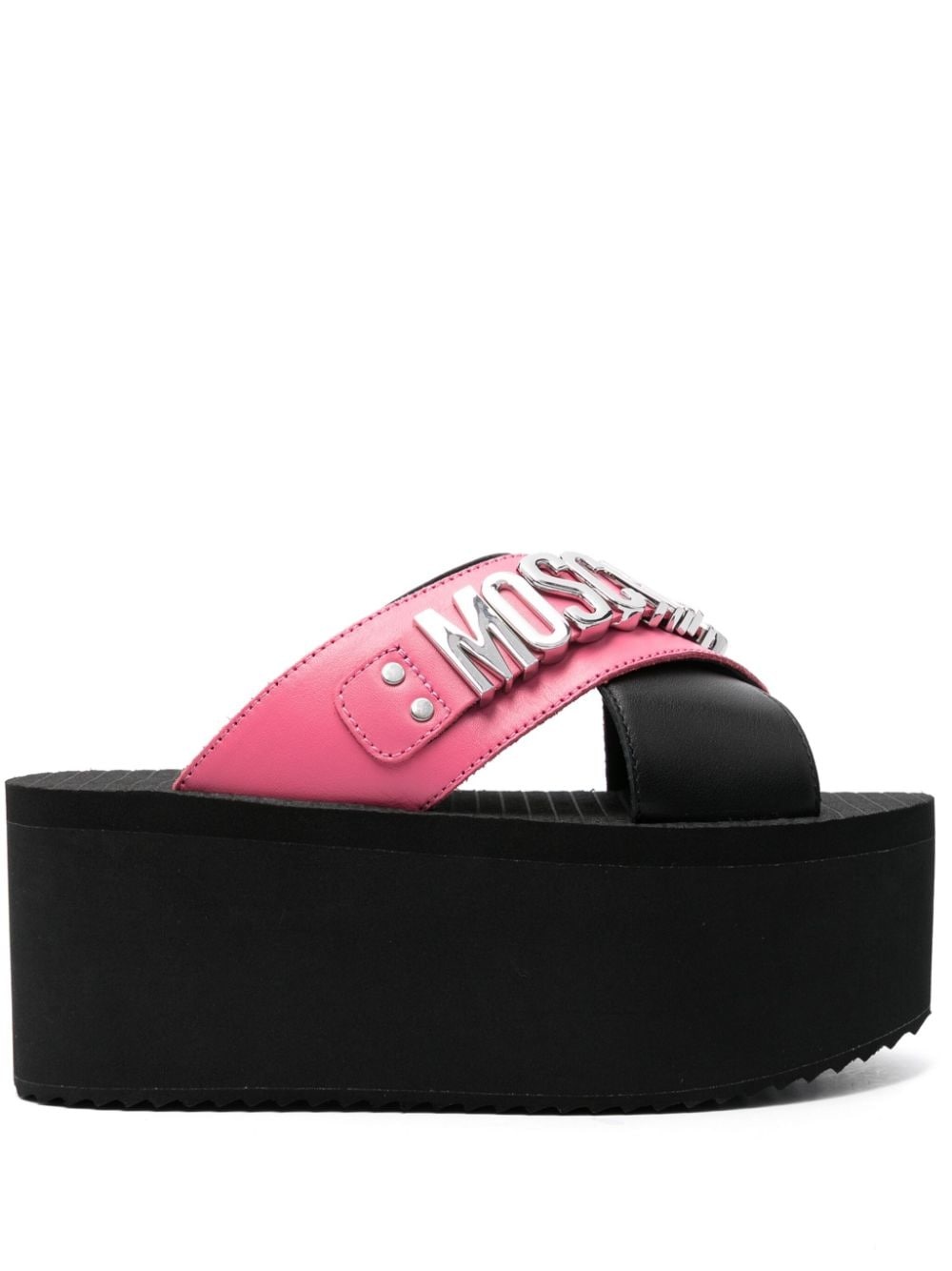 80mm logo-lettering wedge sandals - 1