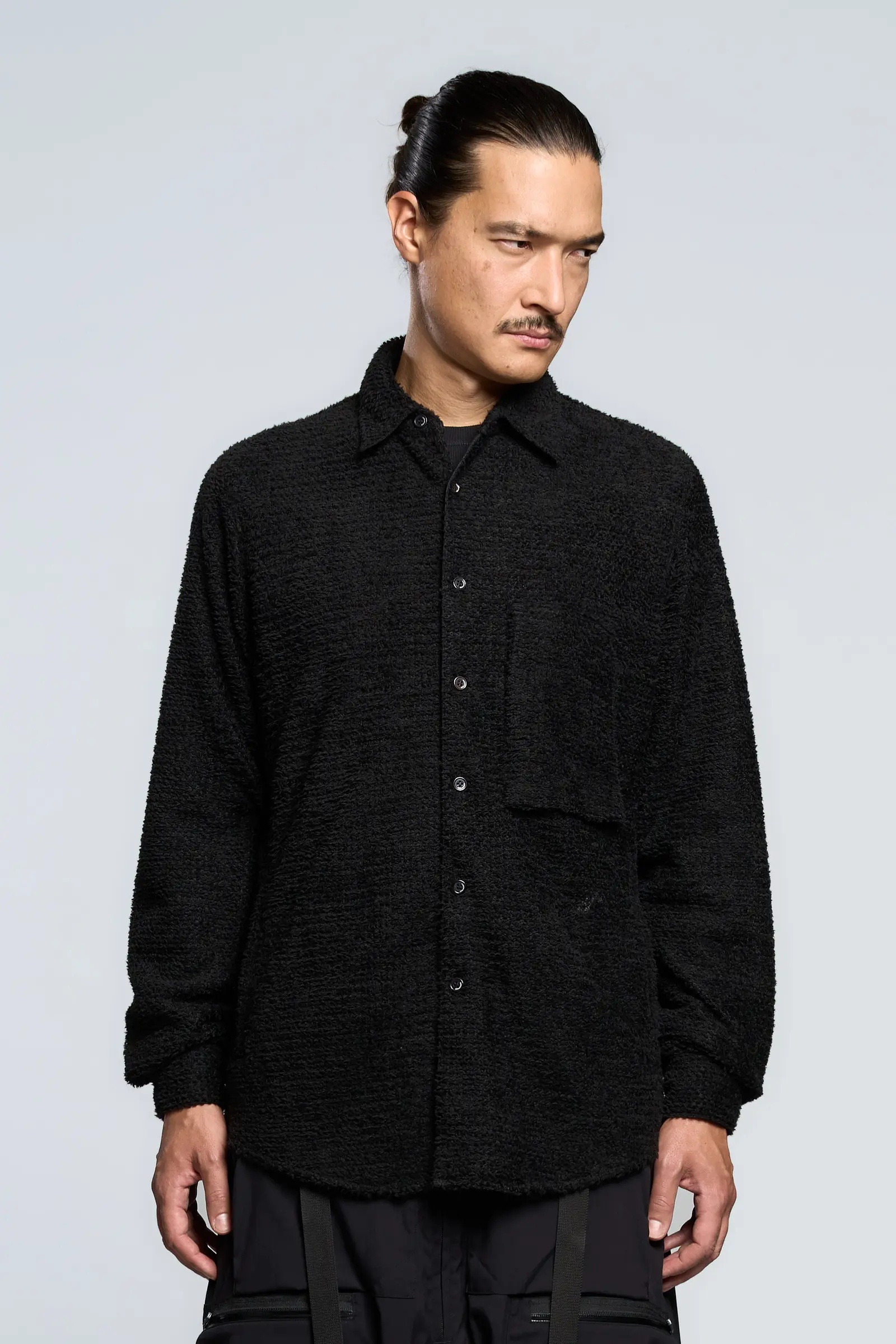LA1-AD Lofted Knit Fiber Long Sleeve Shirt Black - 9