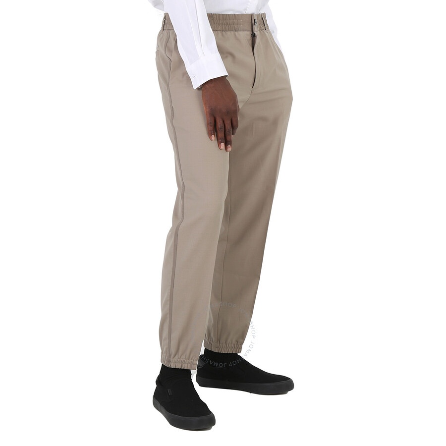 Emporio Armani Men's Khaki Elasticated-Waistband Tapered Trousers - 4