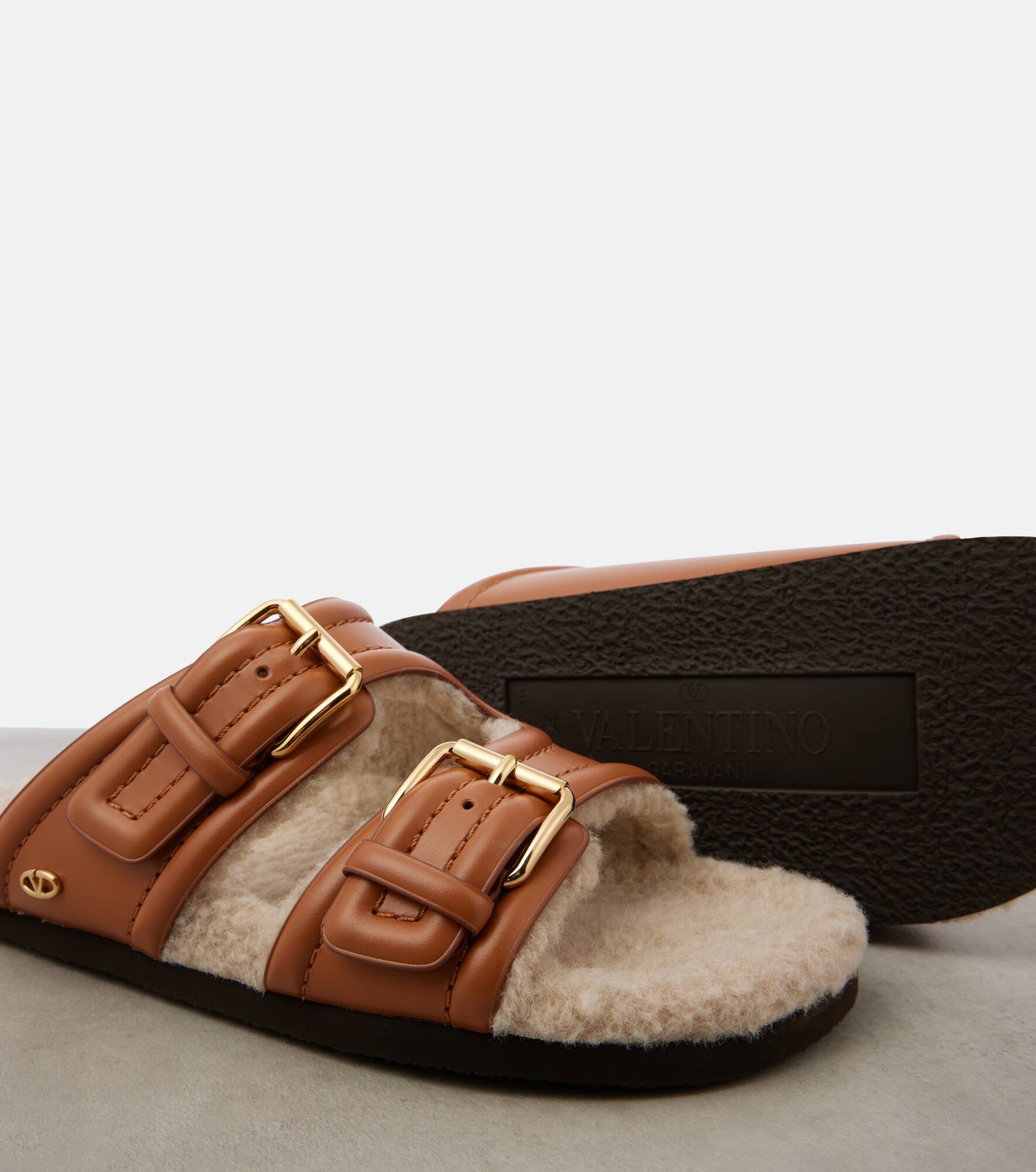Fussfriend shearling-lined leather sandals - 6