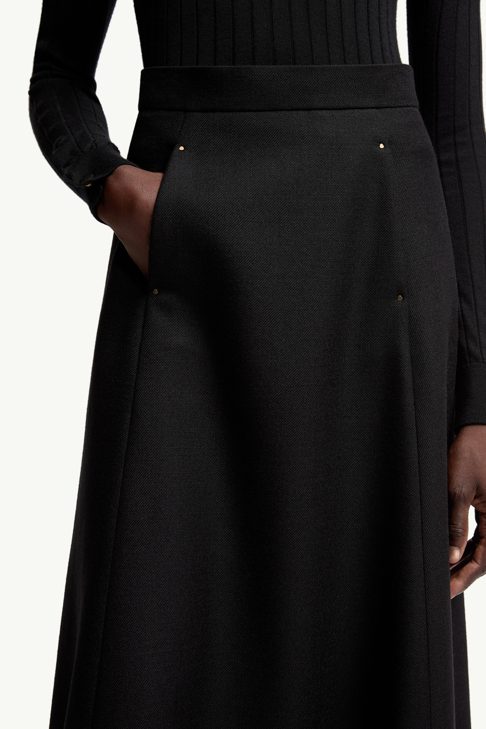 Mouliné Wool Midi Skirt - 7