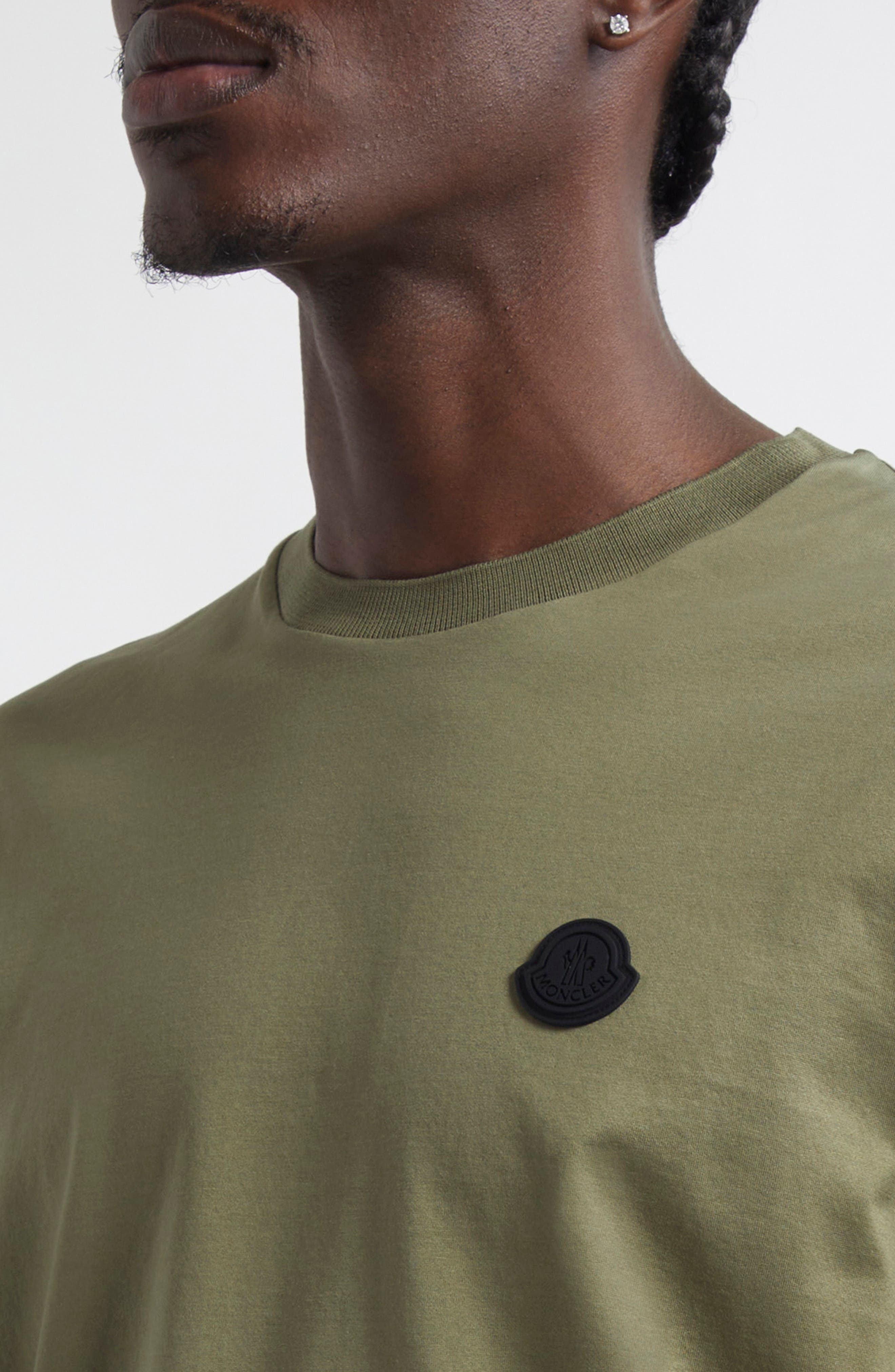 Moncler Logo Patch Graphic T-Shirt in Smokey Olive at Nordstrom - 4