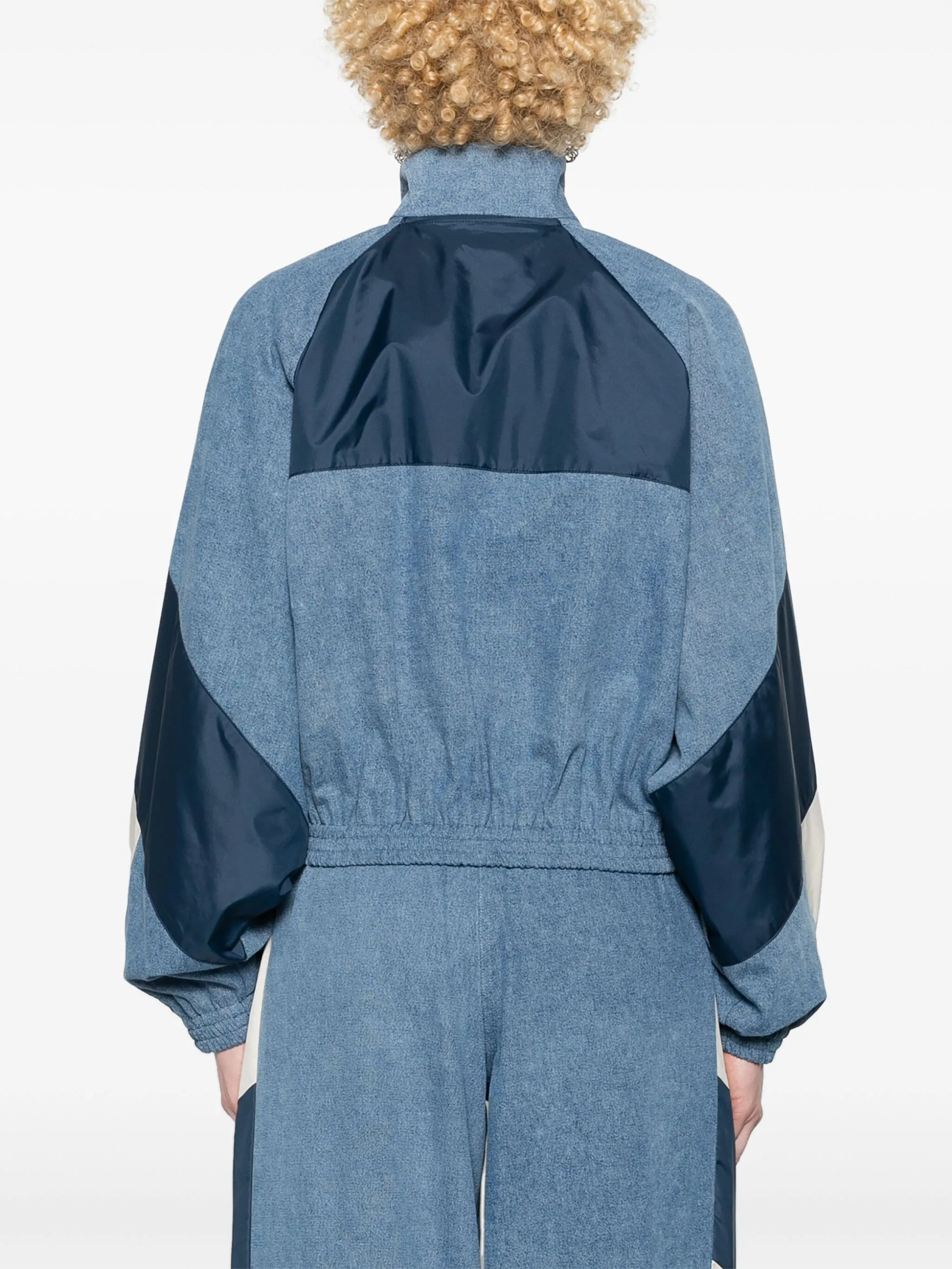 cropped chambray track jacket - 4